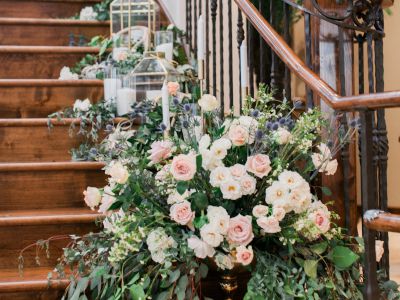 Blush Staircase Flowers