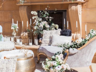 Fireplace Wedding Flowers